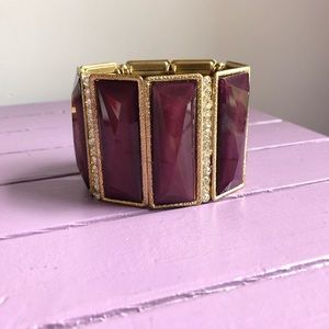 Purple and gold rectangular statement bracelet!
